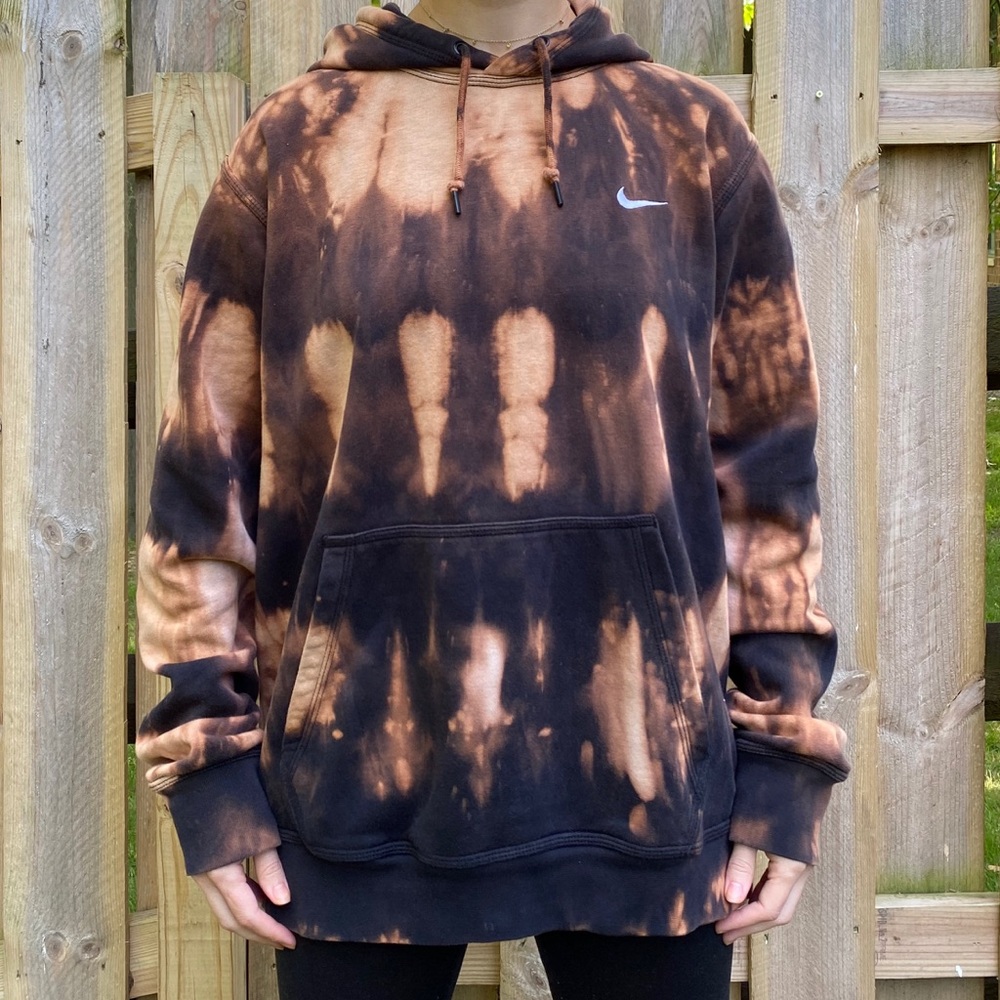 Nike Custom Bleach Tie-dye Hoodie Sweatshirt